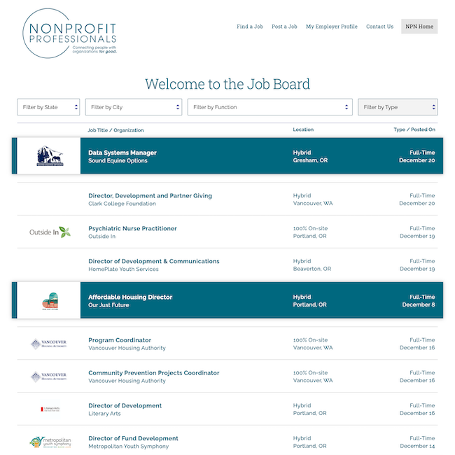 Nonprofit Professionals Now - Job Board