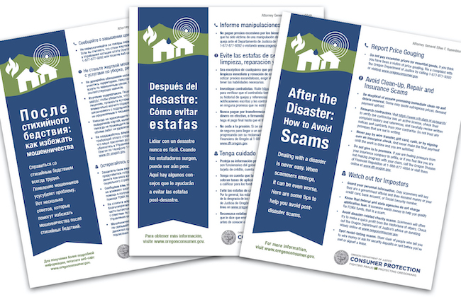 After the Disaster: How to Avoid Scams Handout