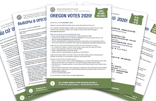 Oregon Votes 2020 Handout